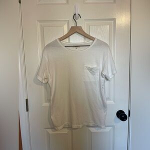 Madewell White Cotton Pocket Tee